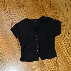 Madewell Black Short Sleeve Blouse